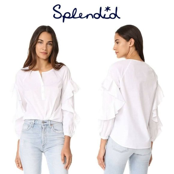 Splendid Henley Ruffle Sleeve Top - Picture 2 of 6